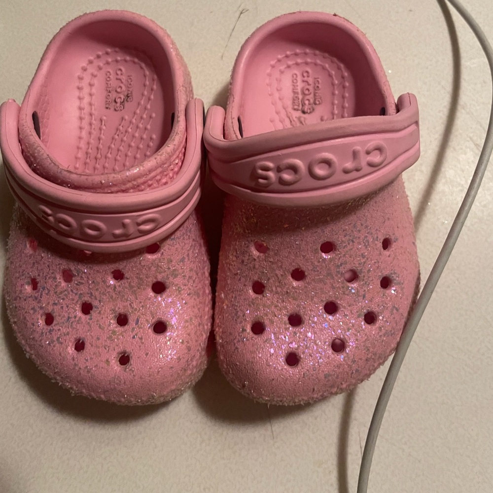 Pink toddler crocs